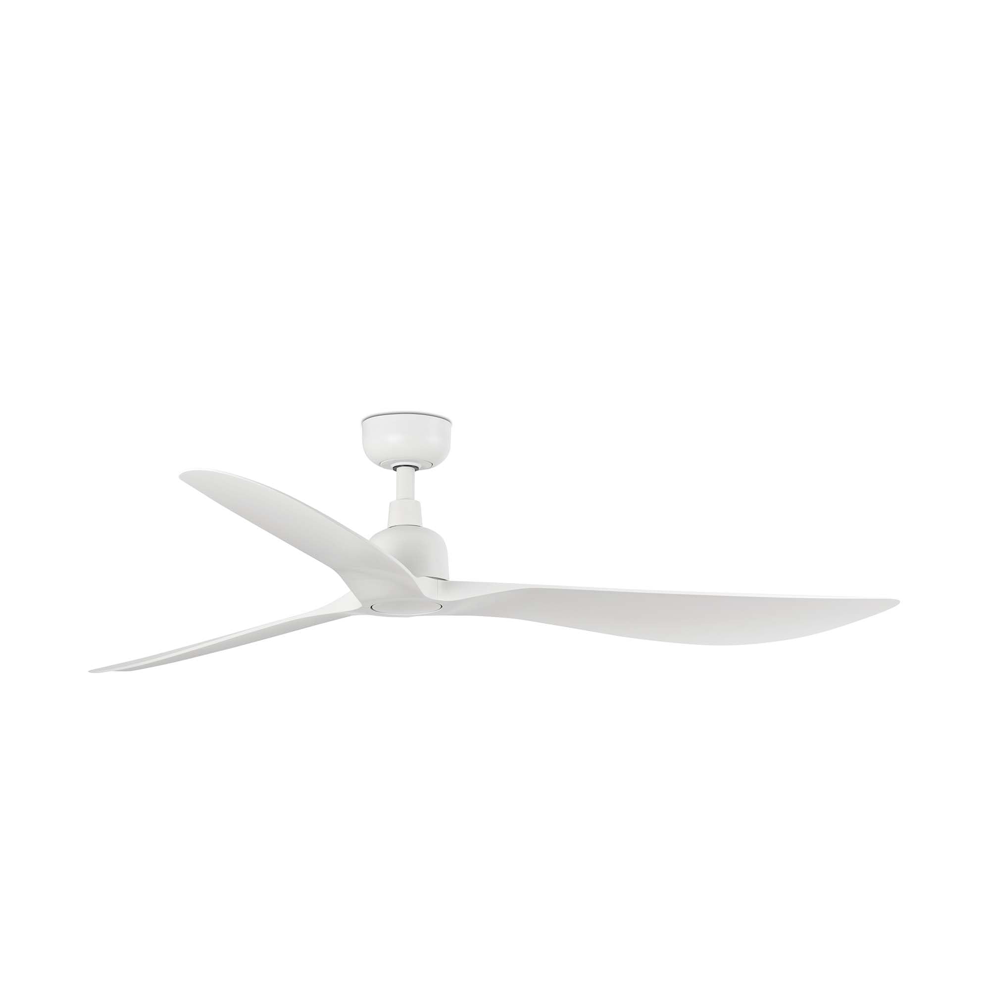 Grand ventilateur de plafond 3 pales blanc mat IP44 extérieur et grand salon