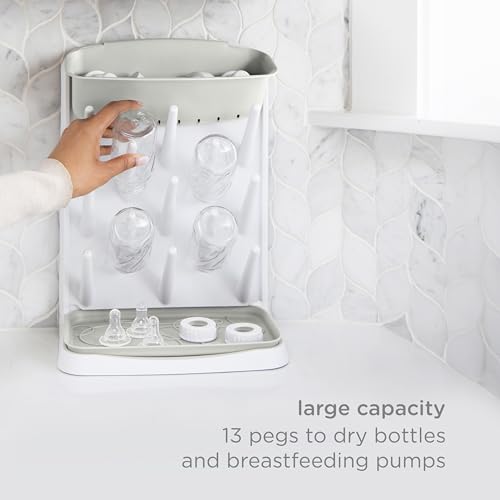 Image of Ubbi Vertical Baby Bottle Drying Rack, Space Saving Countertop Bottle Dryer (Pack of 6)