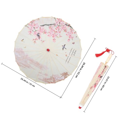Paraguas tradicional chino de papel decorativo con mango cómodo para pasarelas de moda 3