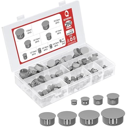 QCDENG 260PCS Grey Plastic Plugs Cover