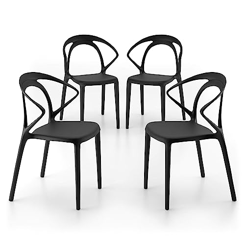 Mobili Fiver, Sedie Olivia, Set da 4, Nero