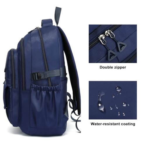 Image of Kids High Middle School Backpack for Boys Travel Aesthetic Bookbag,Navy Blue