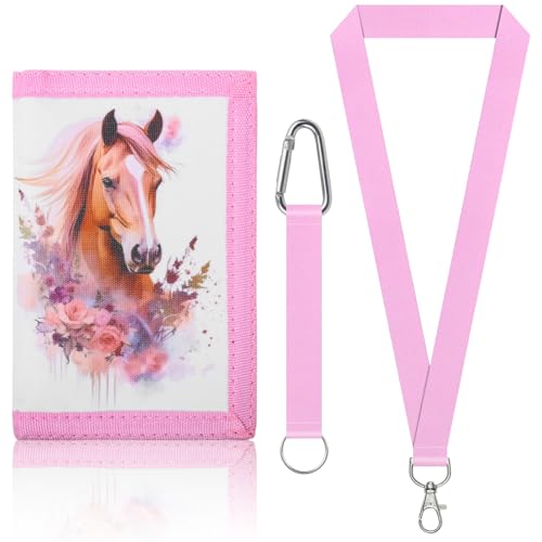 Fzyisw Cheval Pochette Tour de Cou pour Enfants, Porte-Monnaie pour Enfants, Porte-Monnaie, pour Cadeau d'anniversaire, rentrée Scolaire