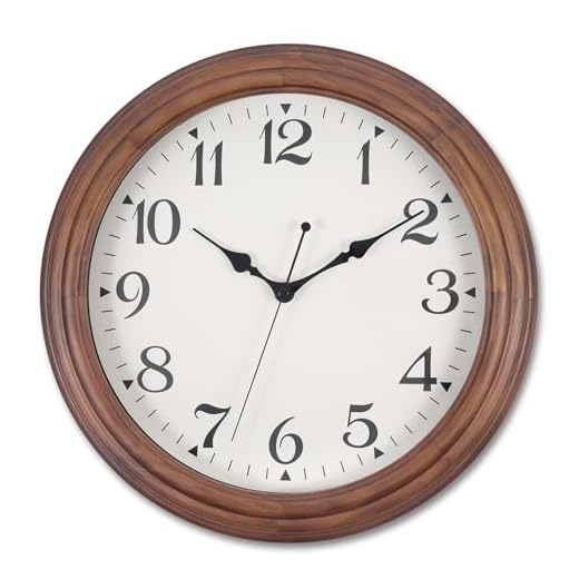 14 Inch Wooden Wall Clock, Retro Wood Wall Clocks Battery Operated, Large Silent Sweep Movement Accurate Wall Clock for Living Room Bedroom Housewarming Xmas New Year Present