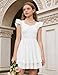 White Dresses for Girls 12-14 Cute Teen Dress Graduation Summer Dress for Big Kids Size 11 Juniors Formal Ruffle Sleeveless Girls Fashion Casual Teens Wedding Clothes 13t 14t Girls Flower Dresses