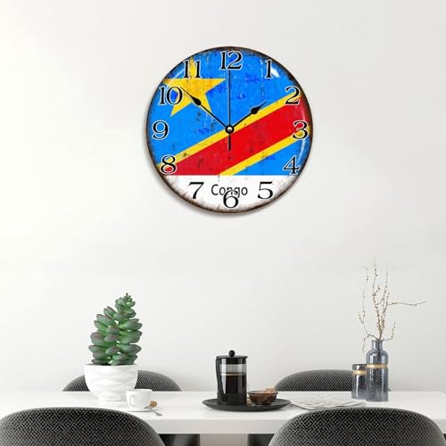 Horloge murale Congo en bois de qualité supérieure, cadran sans bruit - 4