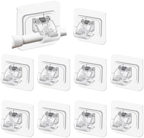 Supporti Autoadesivi Per Bastoni Tenda - 12 Pezzi, 6x6 Cm, Portata 5 Kg, Per Cucina E Bagno - Foto 9