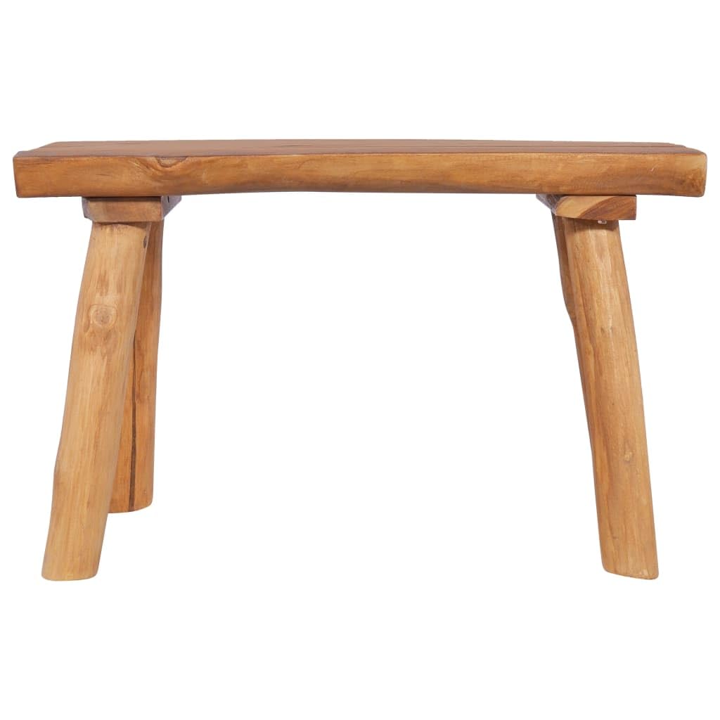 Ławka ogrodowa 80 cm, lite drewno tekowe, ławka drewniana do użytku wewnątrz i na zewnątrz, stabilna ławka do siedzenia z drewna tekowego, do korytarza, salonu, ogrodu, na taras