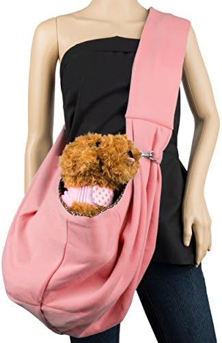 Plush Soft Cotton Pet Sling Carrier for Small to Medium Size Dogs, Cats, Pet's (Bubble Gum Pink)