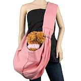 Plush Soft Cotton Pet Sling Carrier for Small to Medium Size Dogs, Cats, Pet's (Bubble Gum Pink)