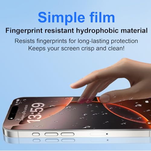 Image of OneFish Full Edge Coverage Tempered Glass Screen Protector for IPhone 15 /IPhone 14 Pro 6.1 inch, 2 Pack Edge Reinforcement, Self-Aligning Installation, Case Friendly HD Screen Protectors
