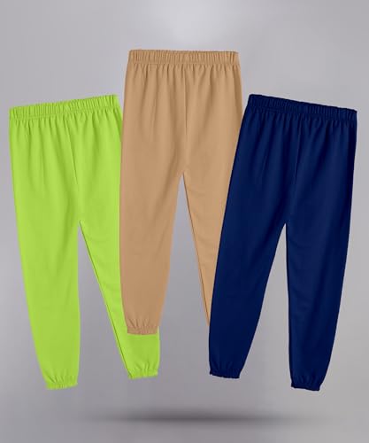 Image of KYDA KIDS Girls 100% Cotton Premium Printed Track Pants | Soft Breathable Fabric | Summer Wear Multicolor Trackpants for Girls - Pack of 3