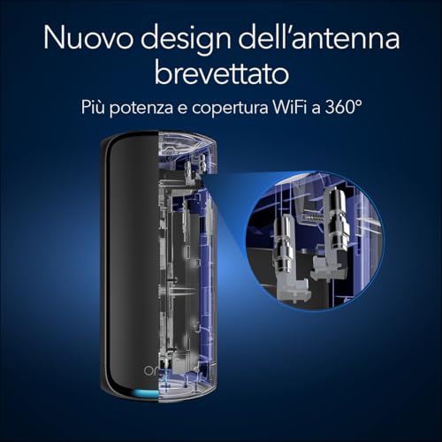 WiFi 7 Orbi WiFi Mesh quad-band serie 970 (RBE973SB) Black Edition - Router + 2 satelliti, funzioni di sicurezza, fino a 27 Gbps, copertura di 660 m2, 200 dispositivi, porta Internet da 10 Gig - Powerline - Immagine 5