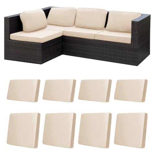 Hiseng Housse Coussin Exterieur Housses de Dossier Salon de Jardin Exterieur Imperméable pour Assise Salon de Jardin, Chaise Meubles en Rotin Terrasse,...