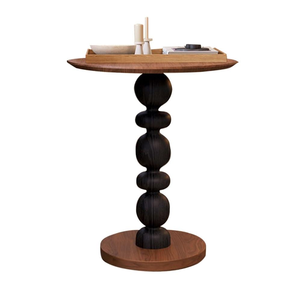 ZTHYSHOZ Coffee Table Wooden Retro Side Table Small Round Low Coffee Nightstand Living Room Balcony
