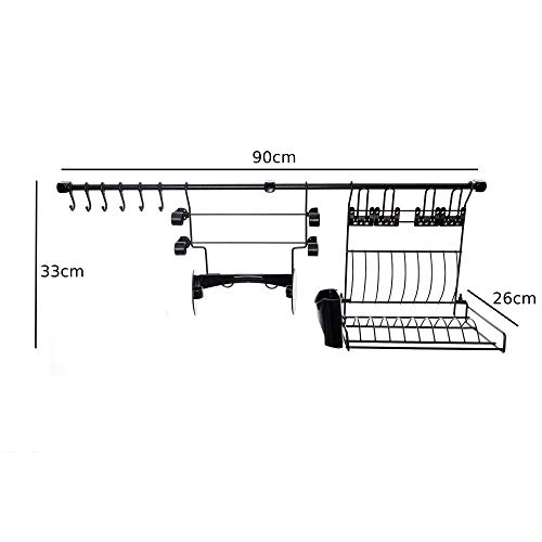Kit De Cozinha Suspensa Suporte para Utensílios Kit4 Preto