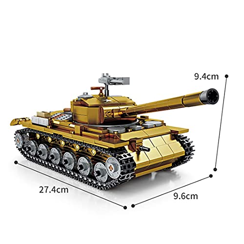 Baustein Panzer Modell, WW2 M26 Medium Panzer Militär Panzer Bauset 567 Klemmbausteine Kompatibel mit Lego Technologie – Bild 7