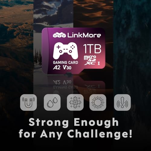 Image of LinkMore XV23 PRO 1TB Gaming Micro SDXC Card, A2, UHS-I, U3, V30, Class 10, Read Up to 170MB /s, Write Up to 170MB /s, SD Adapter Included