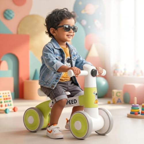 Image of Toyzone Impex Pvt Ltd Toyzone Balance Bicycle Green |Bicycle Ride On|Push Cycle with Music & Lights |Manual Mini Ride on for Boys & Girls|Sturdy First Riding Toy | Kids