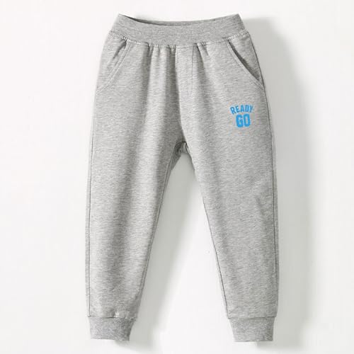 Boys Joggers with Pockets High Waist Sweatpants Kids Cuffed Trousers Athletic Sports Casual Track Pants for 1-11 Years2