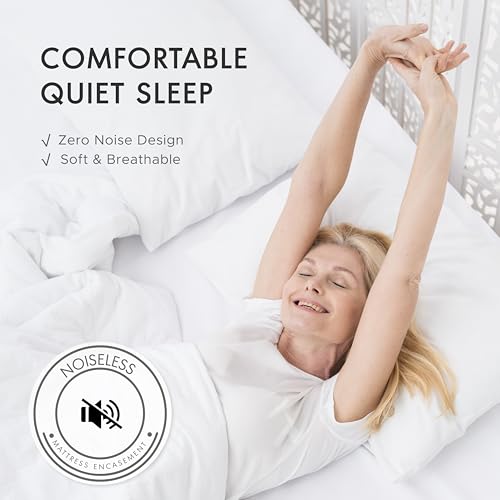 Queen Size Mattress Encasement Deep Pocket, Dustmite Protector, Cover 15-18 Inch, 3M Scotchgard