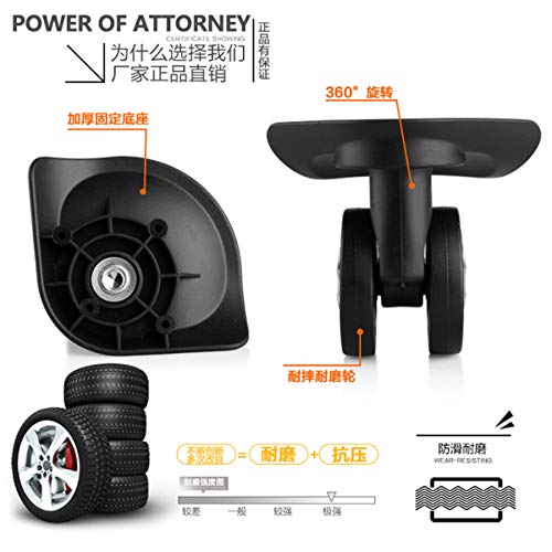 Luggage Wheel,Luggage Suitcase Wheels, 360 Degree Swivel Luggage Mute Wheel Suitcase Replacement Repair Wheels Parts Spinner (W130#)3