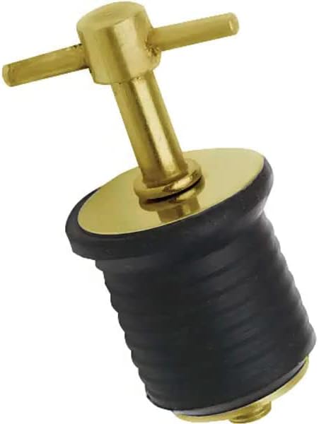 MarineNow Brass T-Handle Drain Plug 1 Diameter Choose Pack Size (10-Pack)