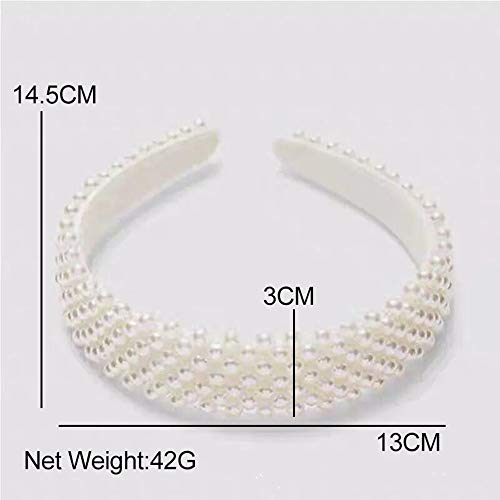 Popink Pearl Headbands For Women Fashion White Head Band Design Bridal Elegant Wedding Headwear Wide Hairbands For Girl… #TOP1