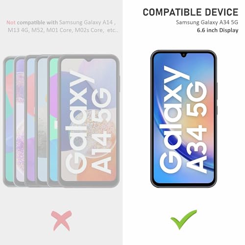 Image of SupCares Tempered Glass for Samsung Galaxy A34 (6.6 Inch) With Installation Kit | Military-Grade Gorilla Screen Protector | Edge to Edge Coverage | Black