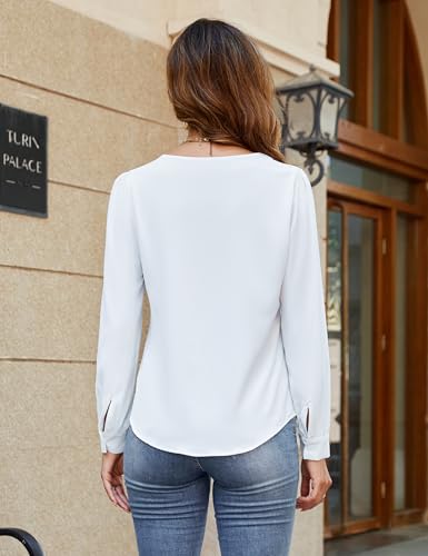 Blooming Jelly Womens Dressy Casual Blouse Business Long Sleeve Tops Ruffle V Neck Work Shirt Fall Outfit 20253