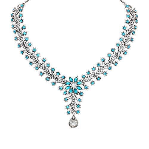 Image of Atasi International Diamond Necklace Jewellery Set for Women with Earrings and Maang Tikka for Wedding, Party, Engagements & Festivals
