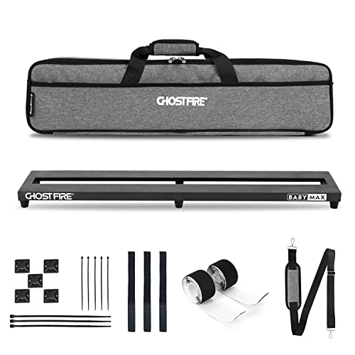 Ghost Fire Guitar Pedal Board Aluminum Alloy 2.16lb Effect Pedalboard 27.5''x5.5'' with Carry Bag,V...