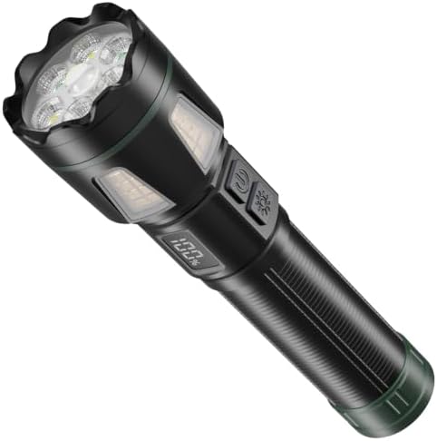 Shadowhawk Taschenlampe Led Aufladbar - Taschenlampe Extrem Hell,LCD-Display flashlight für Survival/Outdoor/Camping