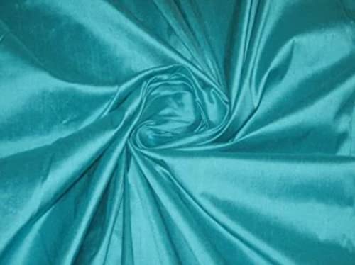 Soie Dupioni bleu turquoise 137 cm pour réussir vos drapés sans glisser