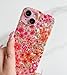 Qokey Compatible for iPhone 15 Case 6.1 inch,Cute Clear Flowers Design for Women Shell Pattern Soft Bumper Lightweight Slim Fit TPU Shockproof Phone Cover for iPhone 15,Pink Floral