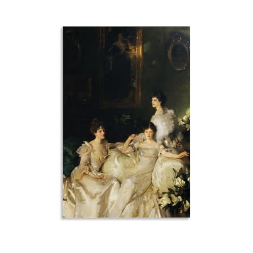 Lienzo decorativo John Singer Sargent: arte premium de The Wyndham Sisters para salón, 40x60 cm
