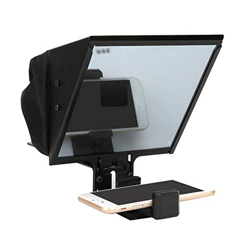 Get Discount 70% Price V BESTLIFE Teleprompter,5 inch Portable Smartphone ClipTeleprompter for Maximum 6.5 inch Mobile Phone, Universal Video SLR Camera Tripod Teleprompter with Wireless Control.