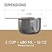 Color Up 2 Cup Measuring Cup, 480ml Stainless Steel Metal, Easy-Pour Spouts, Engraved Markings, Flat Base, Dishwasher Safe, for Dry and Liquid Ingredients