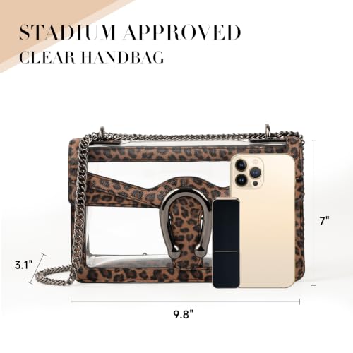 Image of Joryin Women's Stadium Approved Crossbody Bag for Women, Small Clear Bag Shoudler Purse with Chain Strap