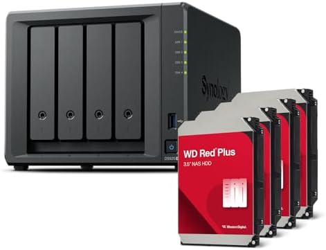 Synology DS925+(2X 2.5GbE Ports, Ryzen V1500B, 4GB RAM) 4-Bay 16T...