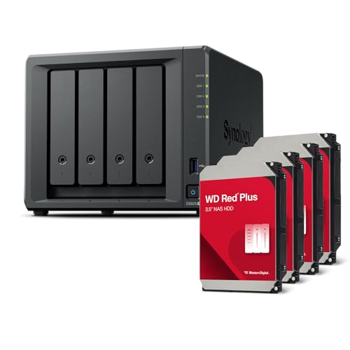Synology DS925+(2.5GbE�|�[�g2�ARyzen V1500B�A4GB RAM)4�x�C24TB�o���h���A4X 6TB WD Red Plus�B