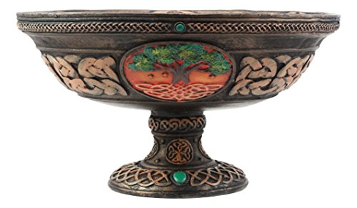 Ebros Ancient Celtic Tree Of Life Offering Bowl Figurine 8.5"H Celtic Trinity Knotwork Decorative Utility Holder Serving Bowl Statue #TOP1