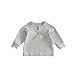 Xiaojmake Toddler Baby Girls Striped Print T-Shirt Henley Neck Button Long Sleeve Top Soft Lightweight Soft Fall Shirt 6M-5Y White