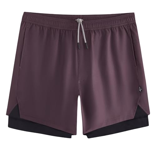 Image of maamgic Mens Workout Shorts 2 in 1 Stretch 5 inch / 7 inch Gym Shorts Running Shorts with Compression Liner Zip Pocket