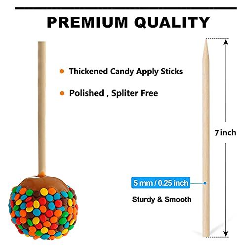 120 Pcs Bamboo Skewers,7 Inch Long 5mm Thick, Wooden Skewer for Corn Dog, Corn Cob, Caramel Candy Apple Sticks, Lollipop, Kabob, Grill, Appetizers, Natural Wooden Barbecue Kebob Skewer Sticks