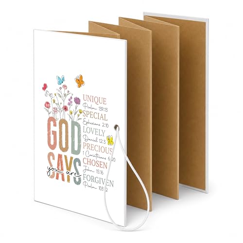 Álbum de recortes DIY cristiano de 4,8 x 7 pulgadas, regalos cristianos para mujeres, 'Dios dice que eres inspiradora', álbum plegable y extensible para fotos y recuerdos miniatura 1