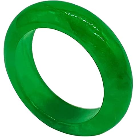 CJIAYUJEW Jade Rings for Women Good Luck Jade Ring Green Jade Rings Jewelry Size6-10 (6) Cover