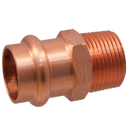 Image of NIBCO Fig No PC604, 2-1 /2 in. Copper Adapter Press x Male Threaded, Leak Detect