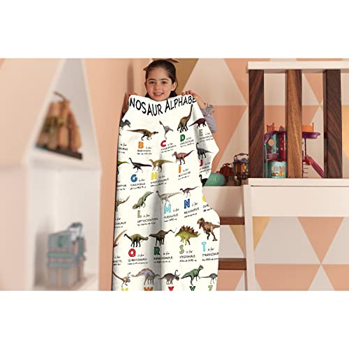 Dinosaur Alphabet Blanket Throw, Educational Learning Blanket, Perfect Girl & Boy's Gift, Super Soft Lightweight Funny Animal Lover Blanket For Sofa Bed Couch Travel 40"X30" Xs For Pet #TOP5