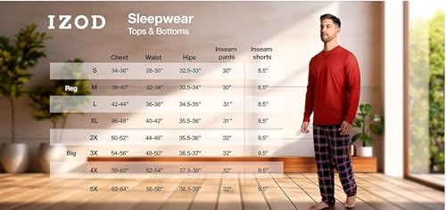 Image of IZOD Men's Short Sleeve Jersey Top and Printed Pants Pajama Sleep Set
